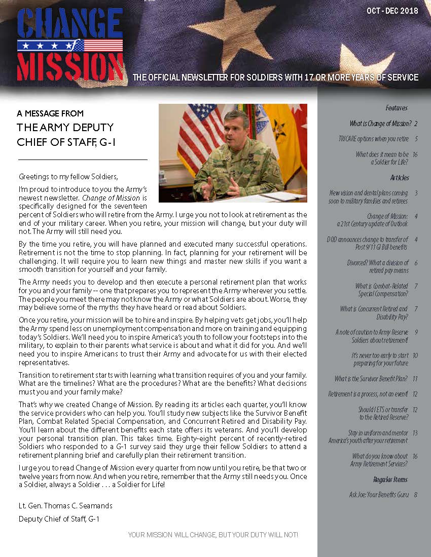October 2018 edition of Change of Mission 