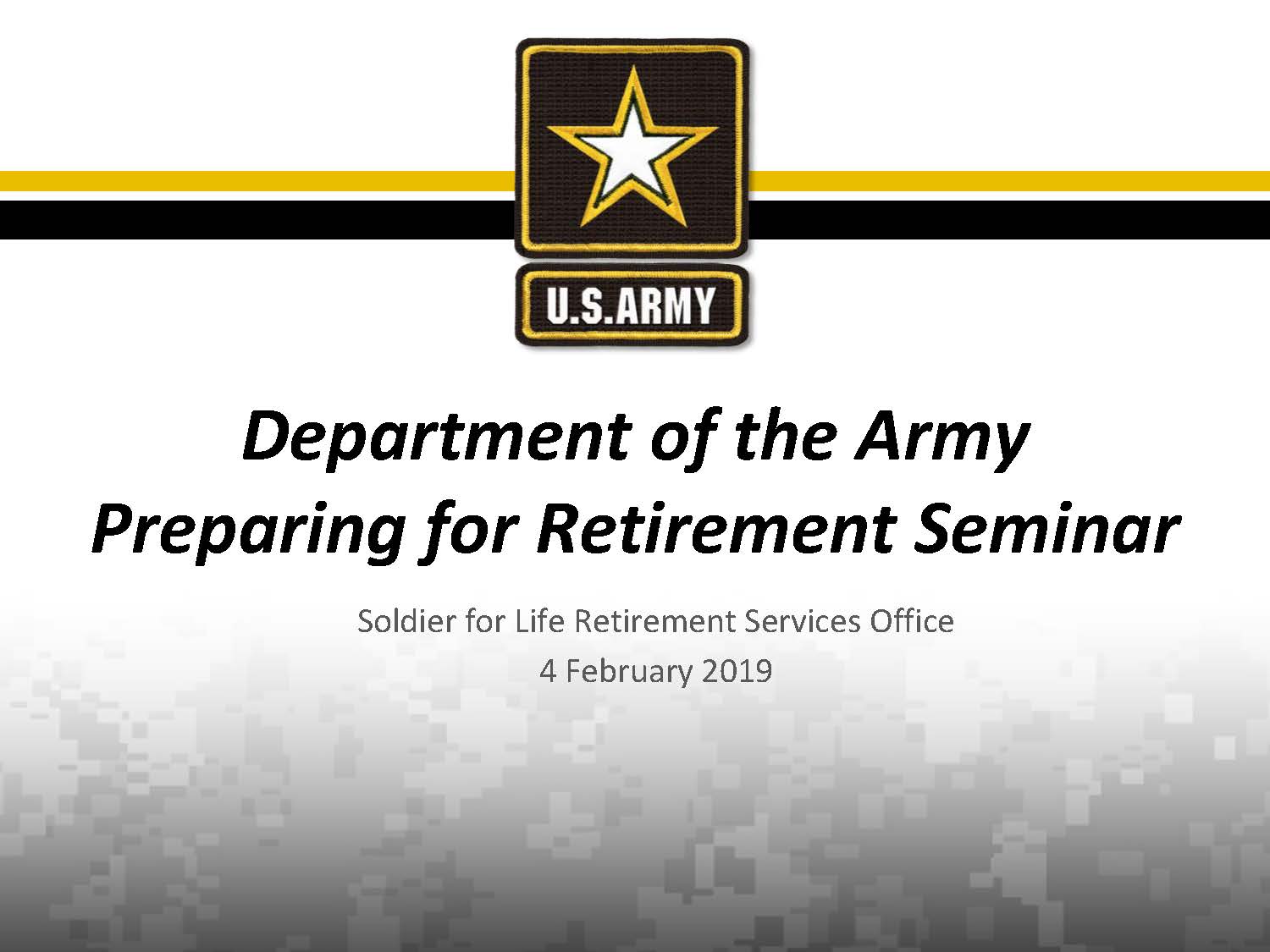Pentagon Military Retirement Seminar 5 August 2019